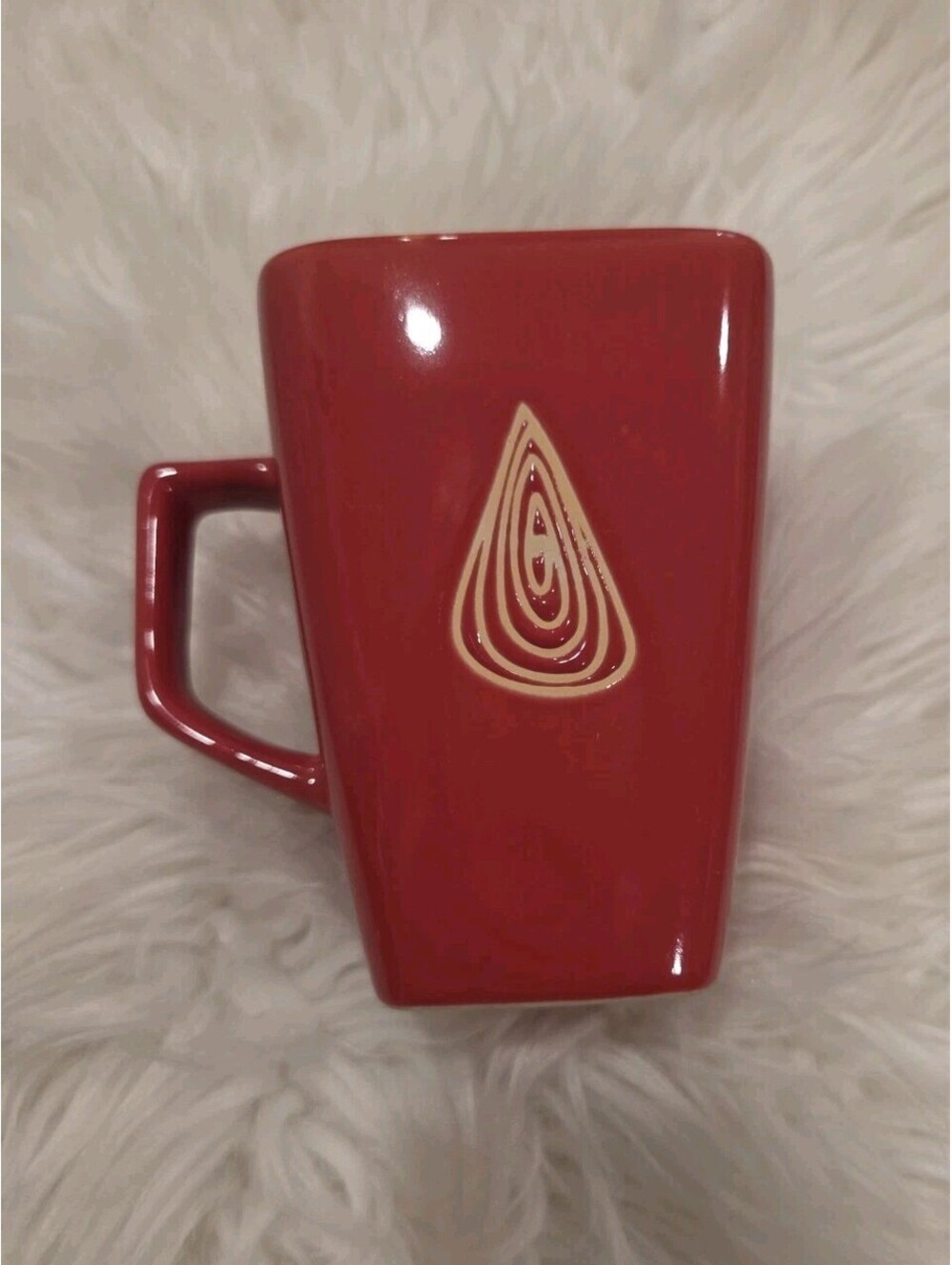 Disaronno Red Orange Square Abstract Design Coffee Mug Cup Vintage Italy